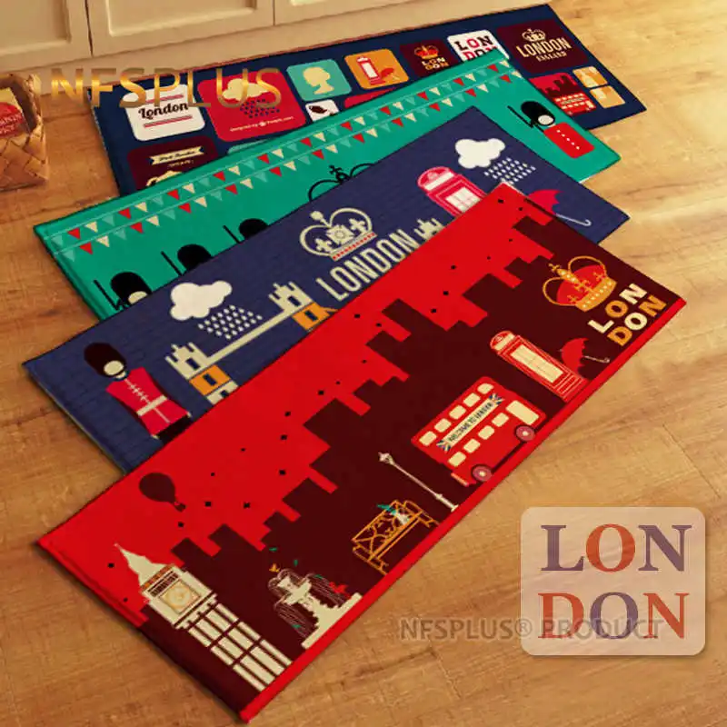 

Kitchen Floor Mat For Home Bathroom Carpet Rug 45x115cm Flannel Fabric Indoor Decorative Anti-Slip Doormat Door Mat For Entrance