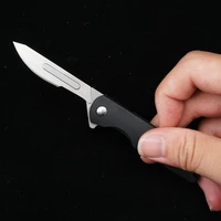 mini utility knife abs handle folding scalpel edc quick open emergency medical knife keychain unpacking pocket knife box cutter