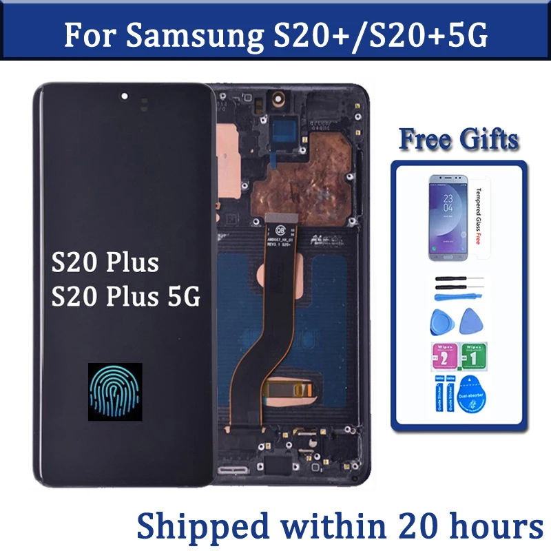 AMOLED 6 7-дюймовый ЖК-дисплей для Samsung S20 Plus G985F/DS G986B сенсорный с рамкой + 5G
