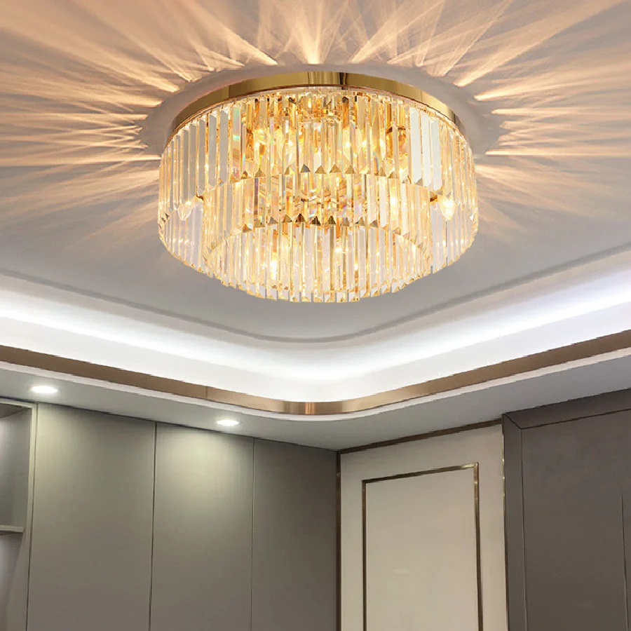 

Home Indoor Lighting Led Ceiling Lights Living Room Bedroom Decor Ceiling Lamp Modern Minimalist Luxury Crystal Ceiling Fixtures