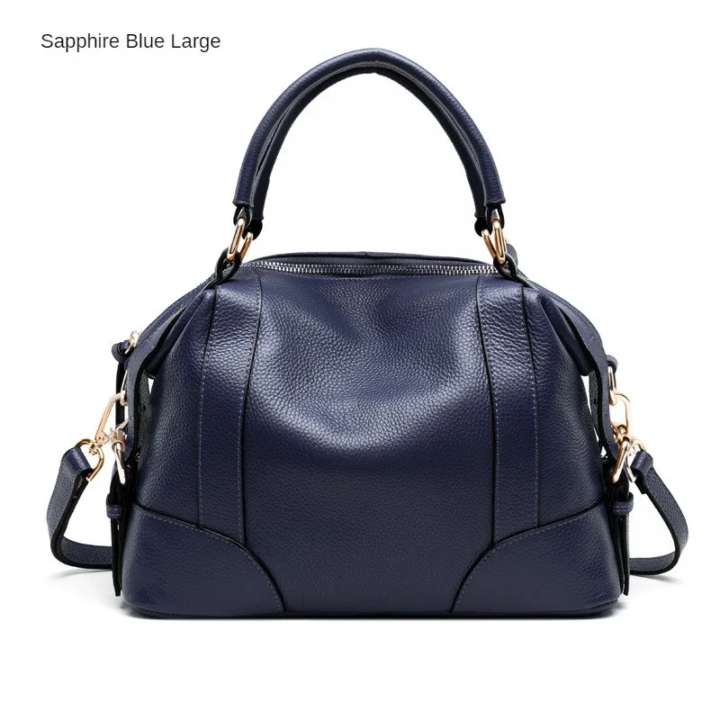 2023 new head cowhide leather layer handbags temperament ladies handbag hundred leather shoulder single bags