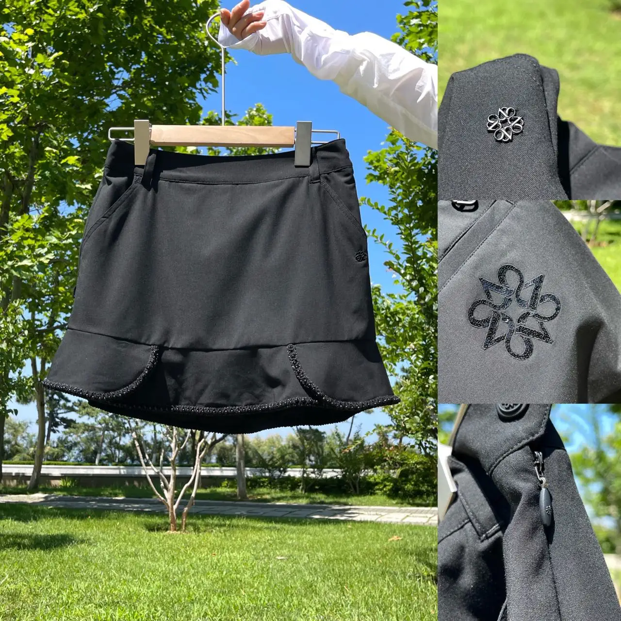 Summer 2022 golf wear Women's slip-proof skirt feathered tennis jersey sport peplum wrap hip skirt outdoor  골프 여성복