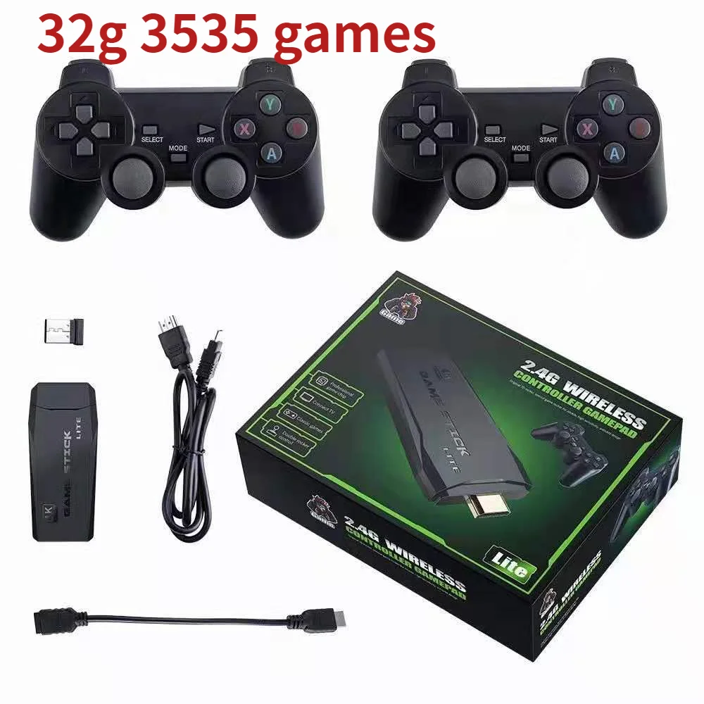 

M8 4K HD Video Game Console 2.4G Double Wireless Controller for PS1/FC/GBA Retro TV Dendy Game Console 10000+ Games Stick