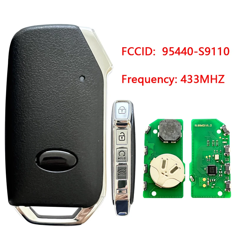 CN051101 PN 95440-S9110 For KIA Telluride 2020 Smart Remote Key 4 Buttons Auto Start Type 433MHz HITAG 3 Chip