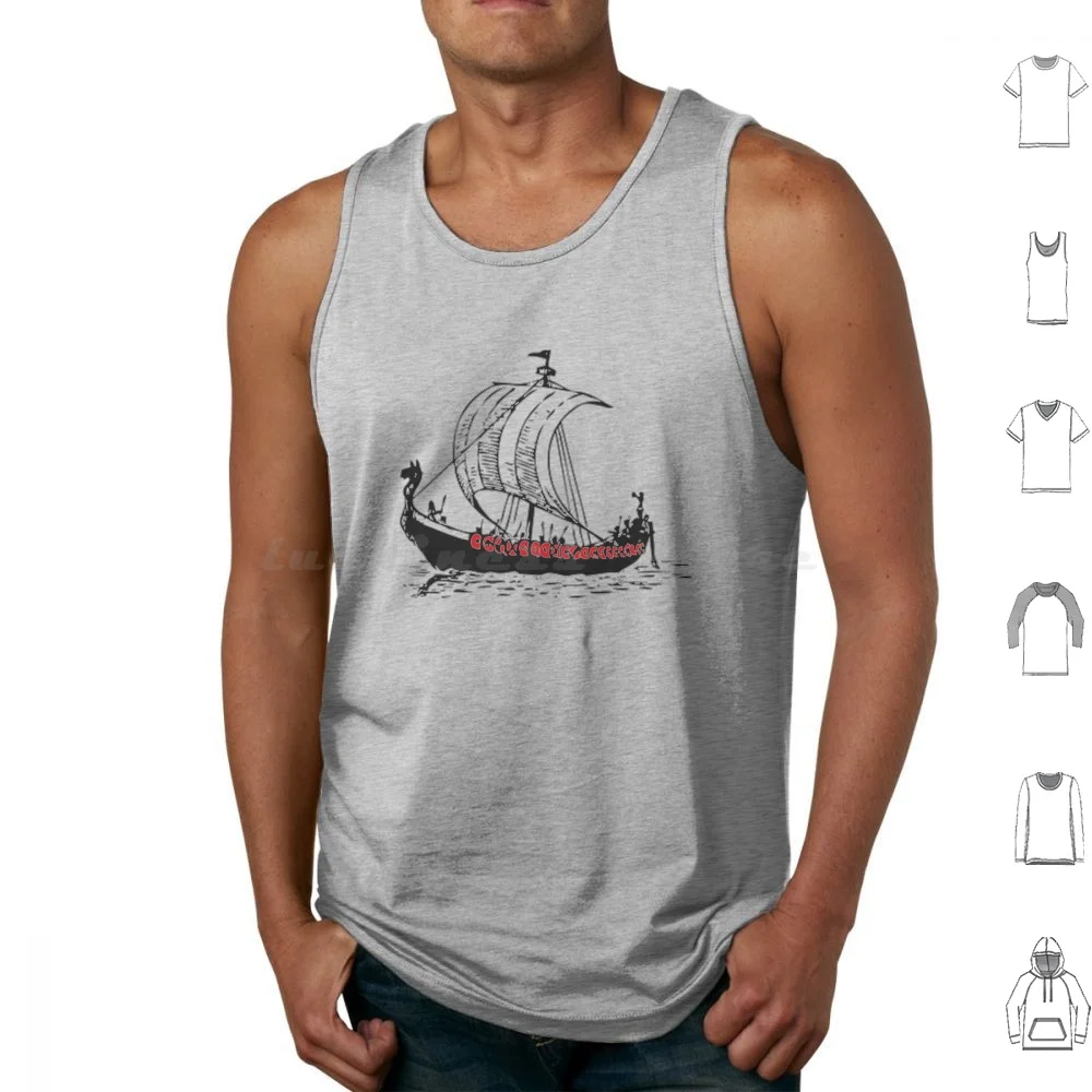 

Viking Longboat Tank Tops Vest Sleeveless Viking Longboat Dragon Boat Ship Vikings Odin Norse Odinism Historical Ragnarok