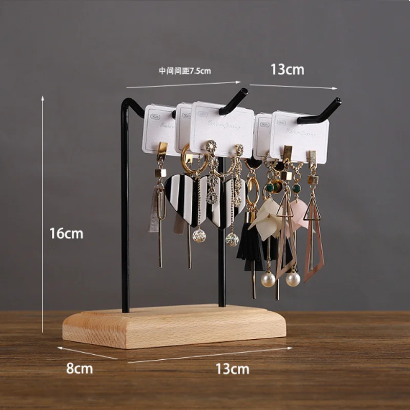 Деревянная стальная подставка для сережек 2 слоя/3 ряда |