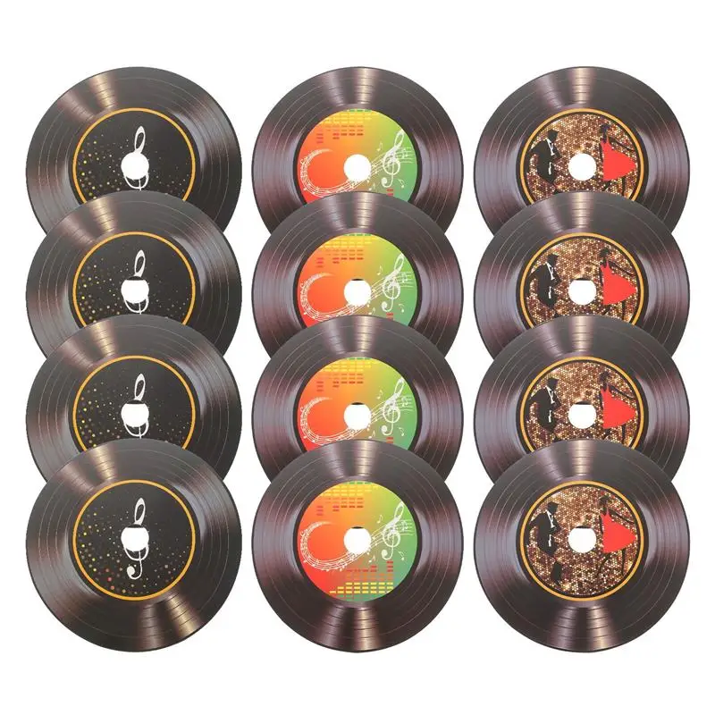 

12Pcs Vinyl Records Decor For Wall Cardboard Vinyl Wall Ornament Bar Wall Artwork Record Vinyl Records Home Decor Ornament
