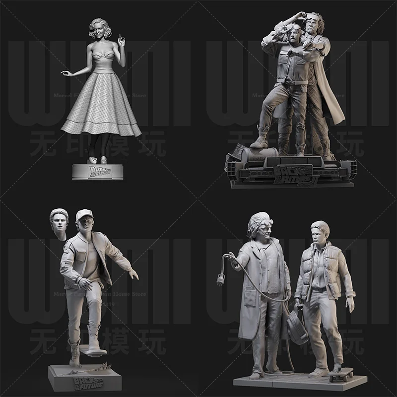 Фото Масштабная модель 1/24 1/18, DIY, для самостоятельной сборки, 3D-фигурка из смолы, неокрашенная, белая, «Путешествие сквозь пространство-время» ‌   Лоррен Марти Браун №1