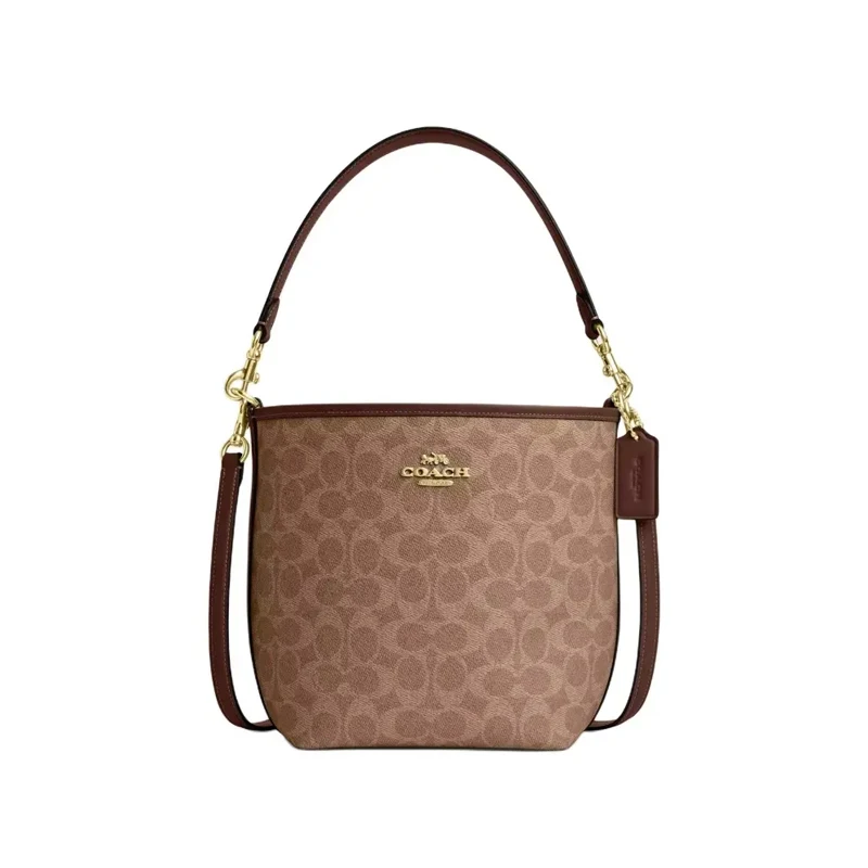 Женская кожаная сумка через плечо из ПВХ Coach