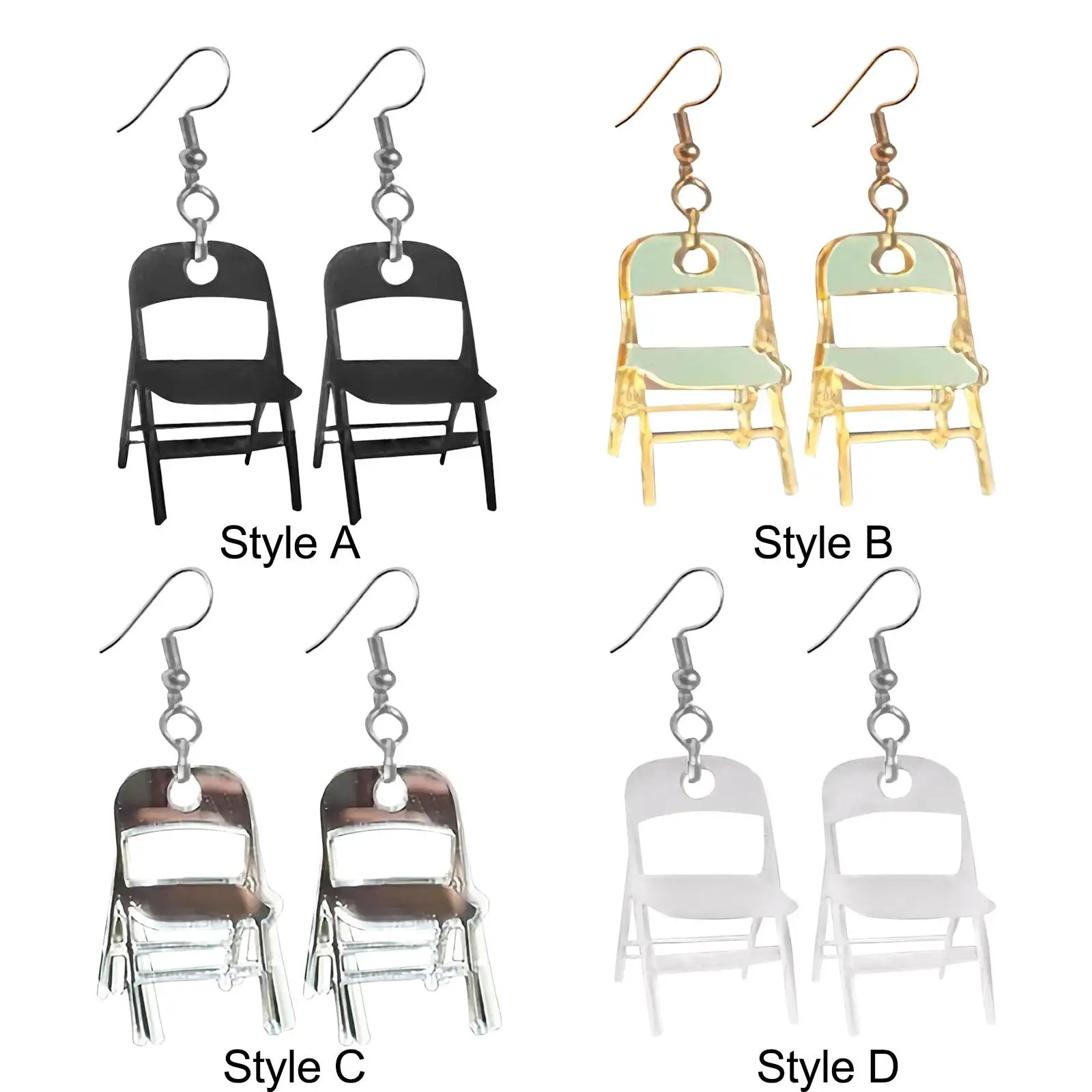 

Складные серьги-стулья, акриловые украшения для одежды, висячие серьги-подвески для повседневной носки, помолвки, свидания, подарка на день рождения