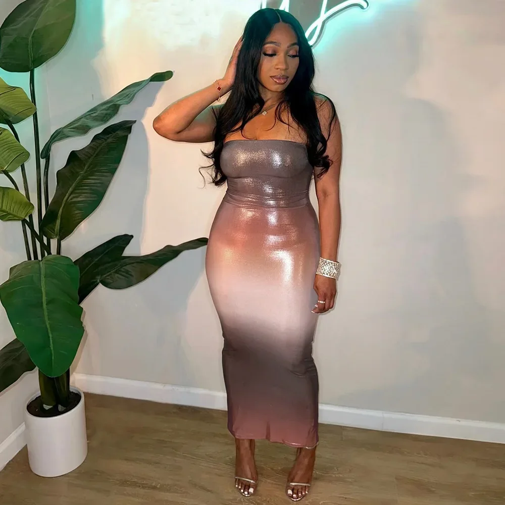 Новое поступление лета 2024 платье без рукавов с открытой спиной и градиентом