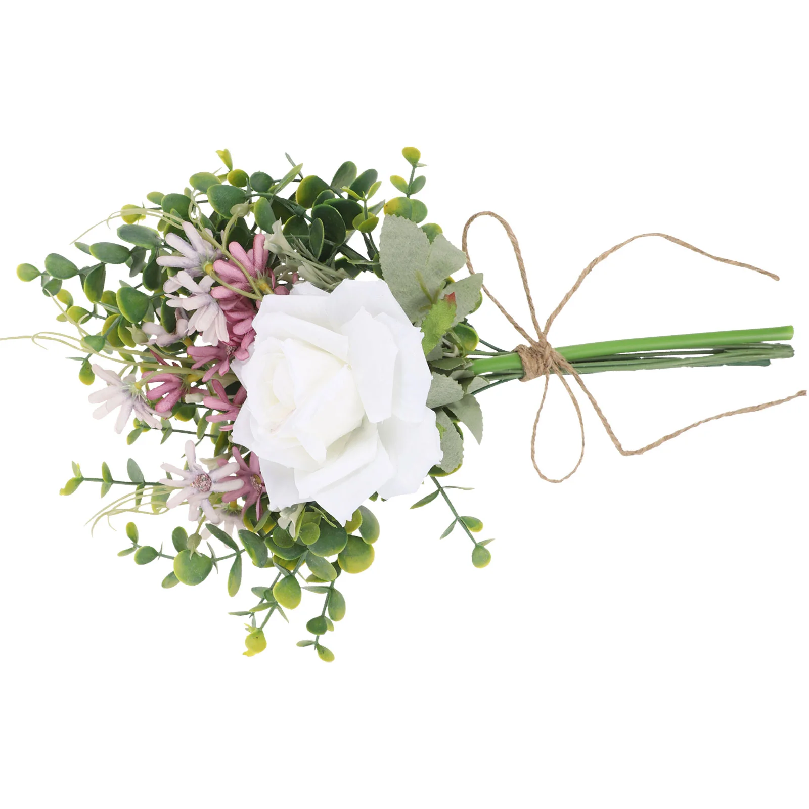 

Simulation Eucalyptus Leaf Handmade Rose Artificial Flower Bouquet Bouquets Wedding Flowers Silk Cloth