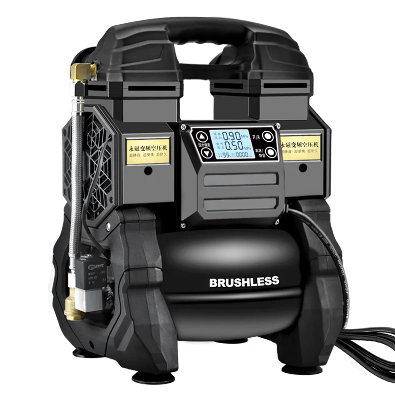 

Brushless Frequency Conversion Air Compressor Portable Oil-free Silent Air Pump Woodworking Spray Paint Air Compression Tank