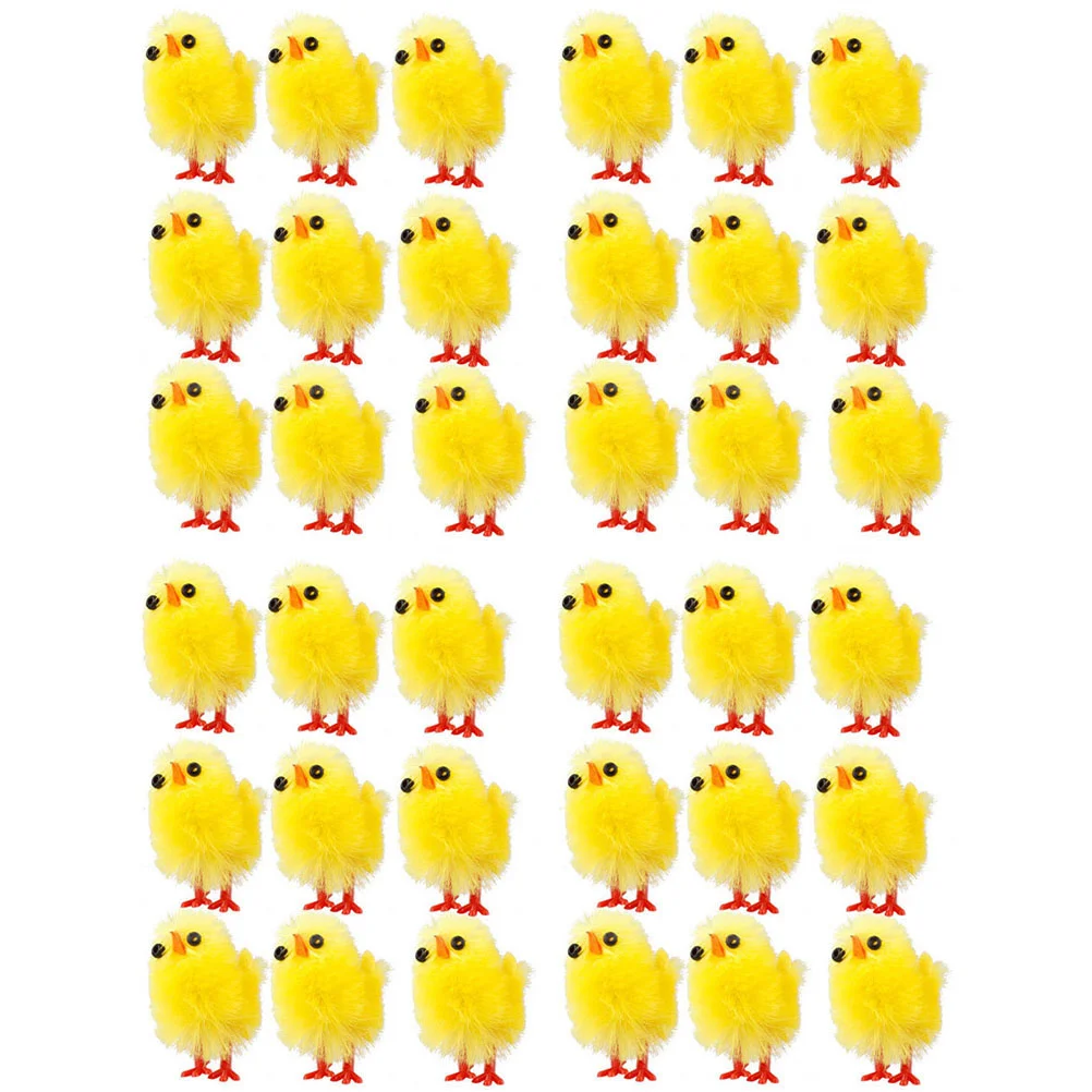 

Easter Chicks Mini Chicken Chick Decoration Plush Chenille Yellow Baby Party Decor Miniature Jumping Toy Basket Simulation