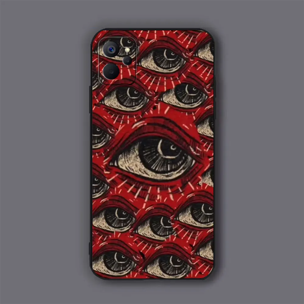 Страшный чехол для телефона с красными глазами OPPO Realme 11 10 9 9I 8 8I 7 6 X50 XT X7 X Pro Plus