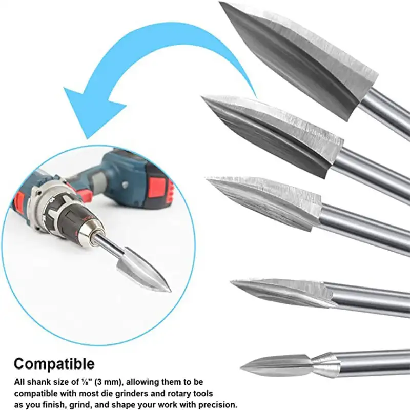 

5 PCS High-speed Steel Wood Carving Drill Bit Wood Carving & Engraving Drill Bit Set Hss Drill Bits Woodworking Tools Handtools