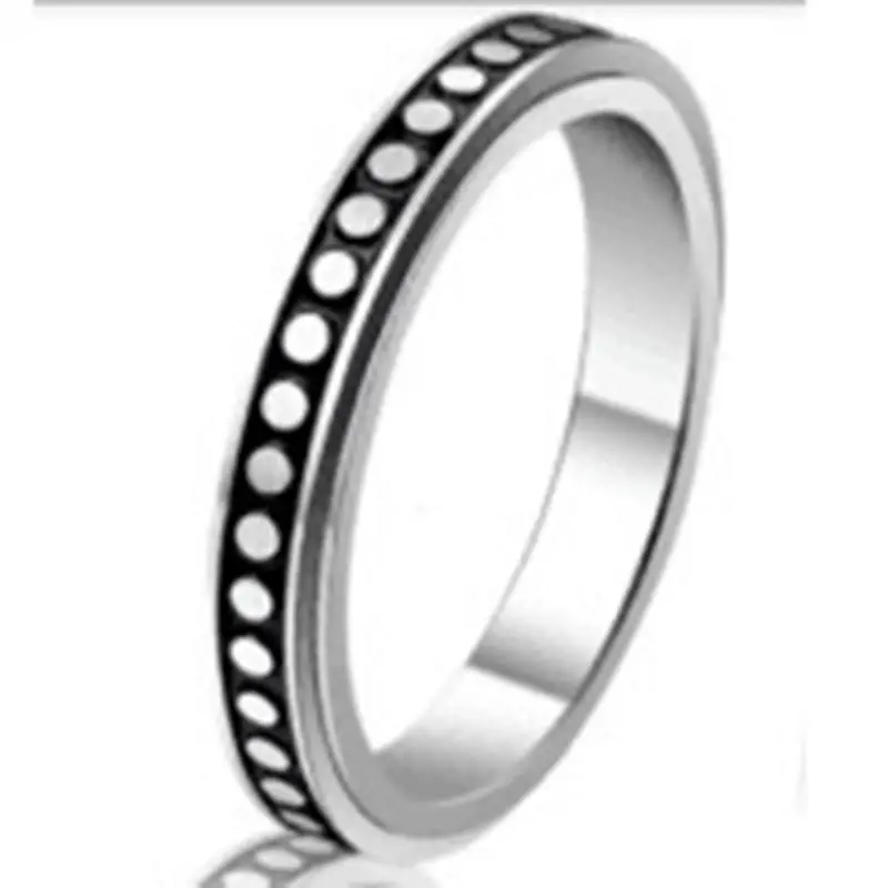 

4mm Stainless Steel Dots Rotatable Rings for Women Men High Quality Spin Ring Party Jewelry Accessories Gifts Dropshipping