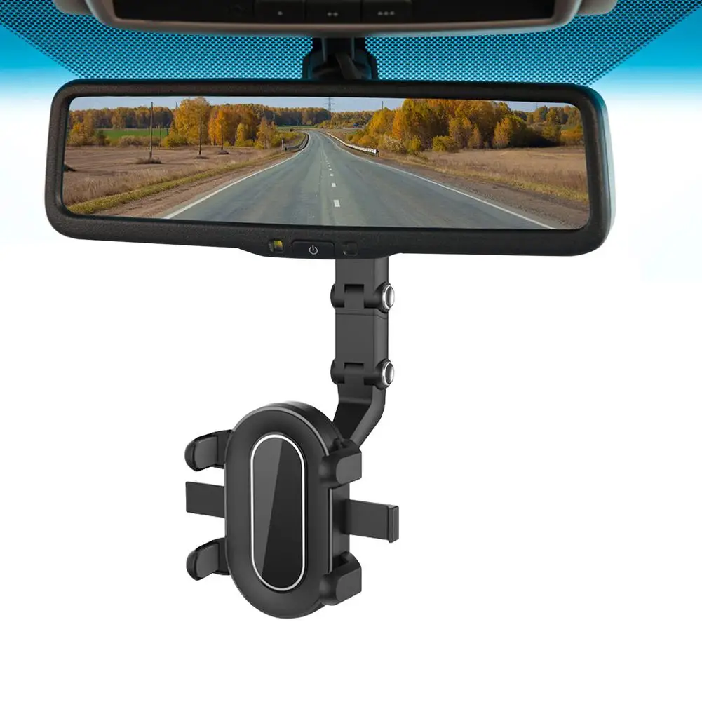 

Multi-functional Car Phone Holder Stand 360 Degree Rotatable Auto Rearview Mirror Clip Bracket Support Dropship