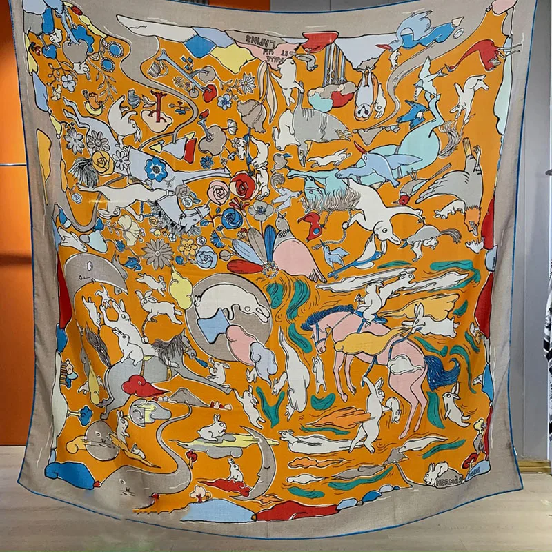 

Роскошная дизайнерская шаль HERM * 140 см двусторонний кашемировый шарф с принтом зимние палантины модный палантин шарфы из пашмины для женщин 2023