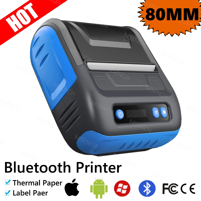 

80MM Bluetooth Label Maker Thermal Printer 3Inch Receipt Ticket Order Bill Printer Barcode Label Maker USB Bluetooth Express Use