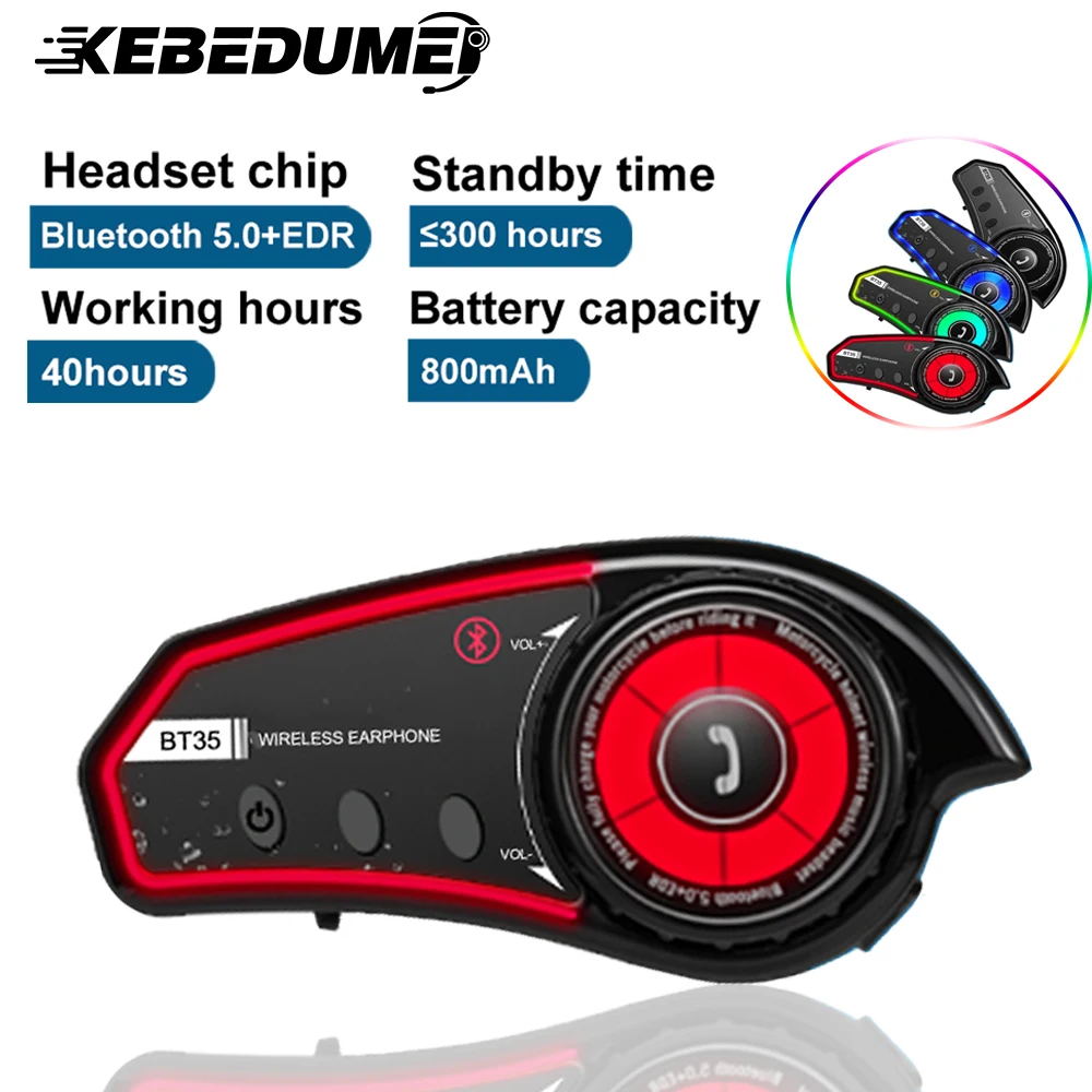 

Bluetooth Motorcycle Helmet Headset Headphones Wireless Stereo Hands Free Call Waterproof Earphone With Tri-Color Ambient Light