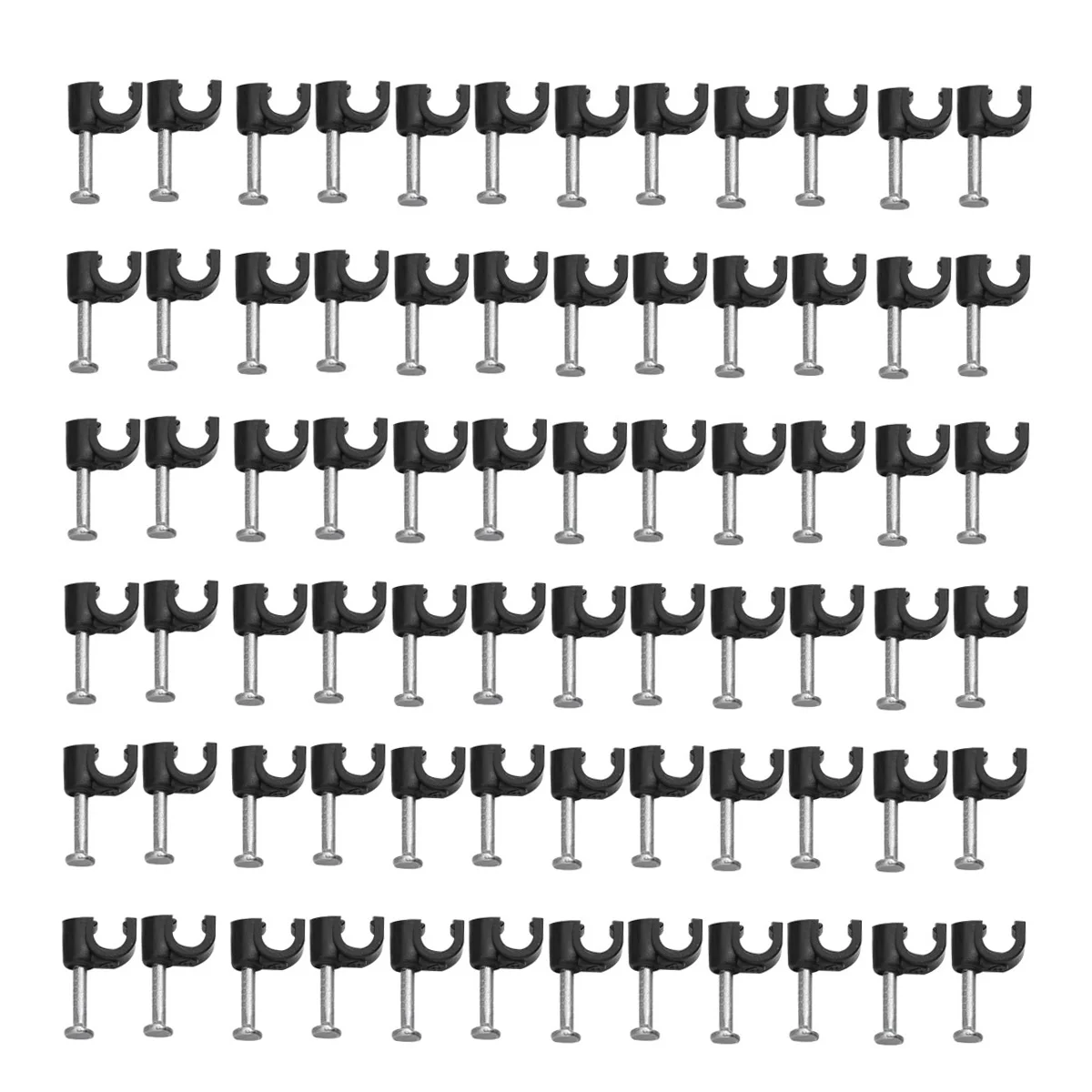 

100pcs 4mm Plastic Cable Clip Wire Cord Fastener Telephone Line Tie Fixer Organizer Wall Clamp (Black) Desk gadgets
