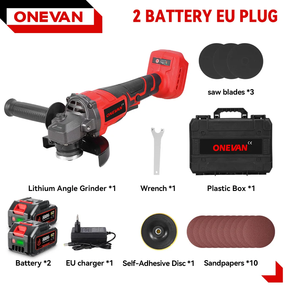 

Аккумуляторная угловая шлифовальная машина ONEVAN 125 мм 3000 Вт