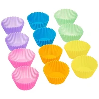 random color new 12 pcs silicone cake cupcake cup cake tool bakeware baking silicone mold cupcake and muffin cupcake