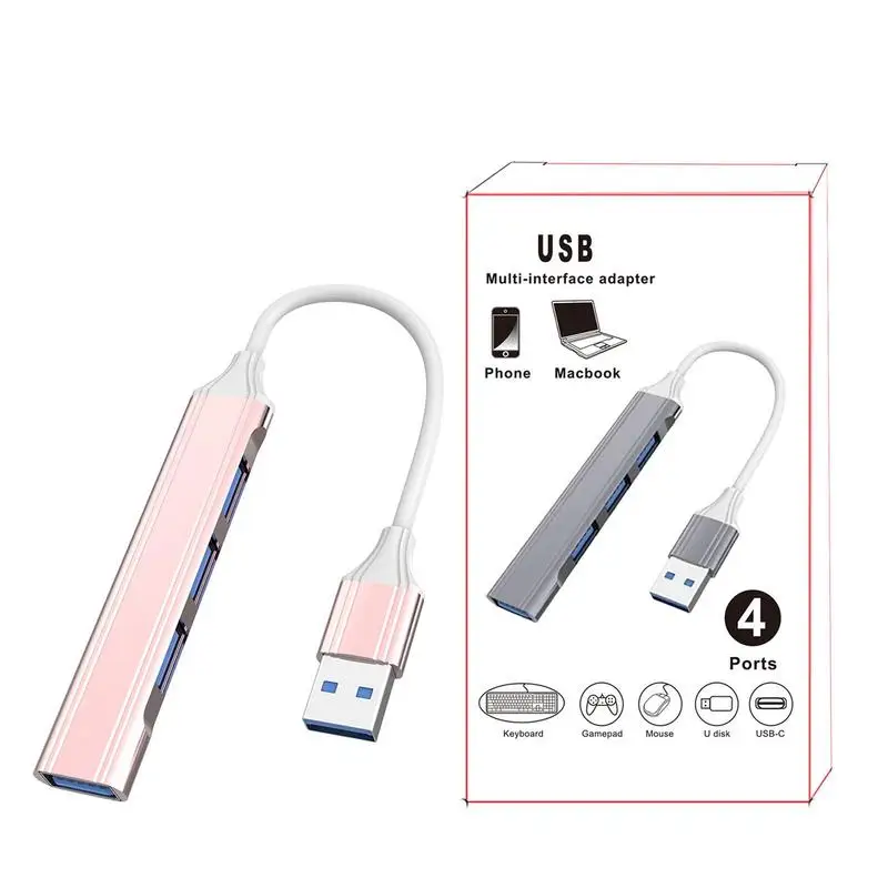 USB-разветвитель, USB 3.0, Порт-удлинитель, быстрая передача данных, 4-порт, флэш-накопитель для ноутбука, ПК и многое другое, Plug And Play