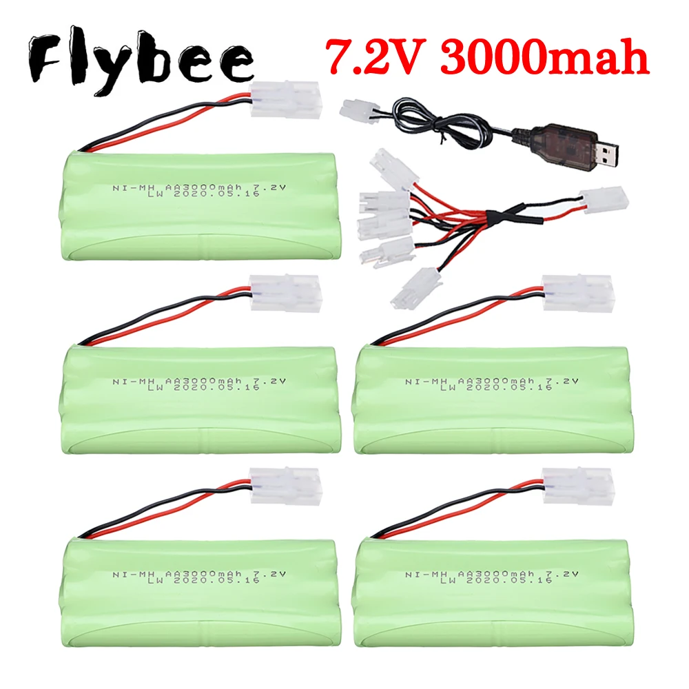 

Никель-металлогидридный аккумулятор 7,2 в 3000 мАч для игрушек на радиоуправлении, внедорожников, грузовиков, поемов, роботов, лодок, никель-ме...