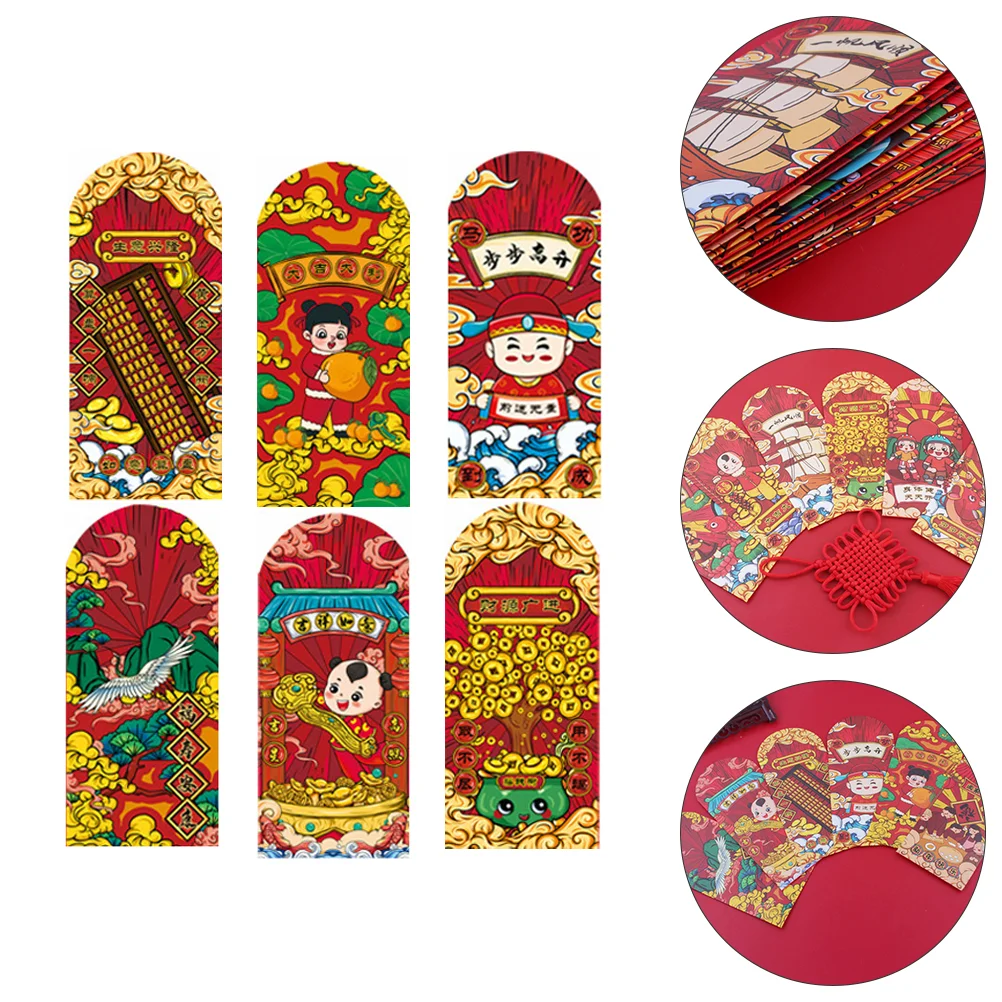 

12Pcs New Year Paper Red Envelopes Chinese Spring Festival Money Packets
