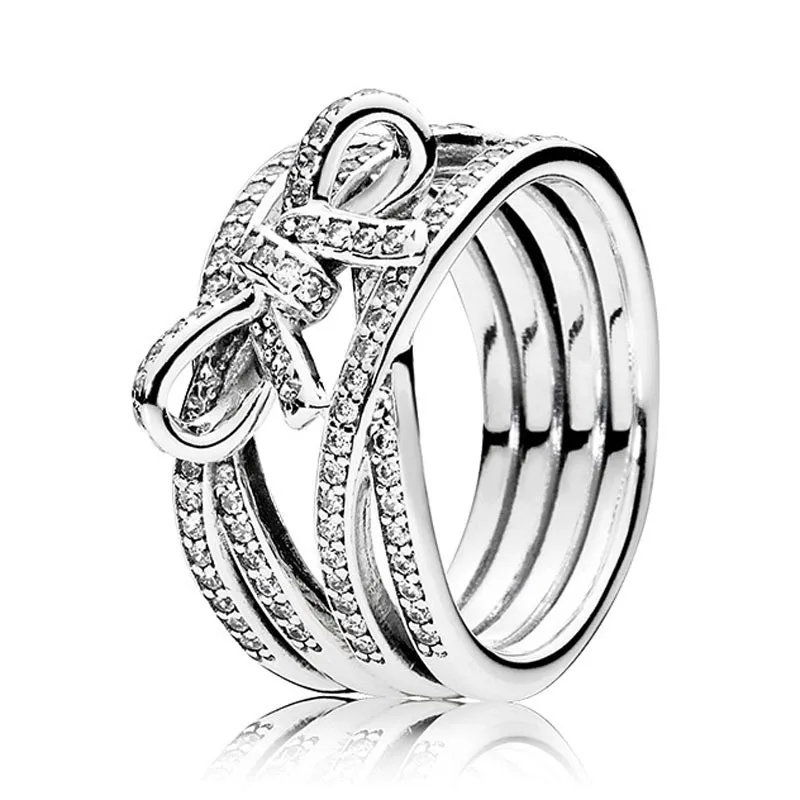 

Original Moments Delicate Sentiments Ribbon Twisting Ring For Women 925 Sterling Silver Wedding Gift Fashion Jewelry