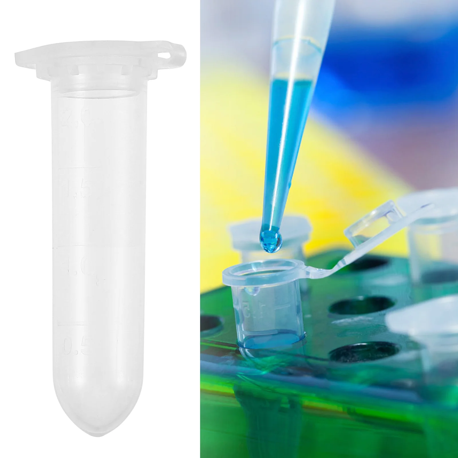 

500 Pcs Small Test Tube Centrifuge Laboratory Plastic Containers Tubes Caps Testing