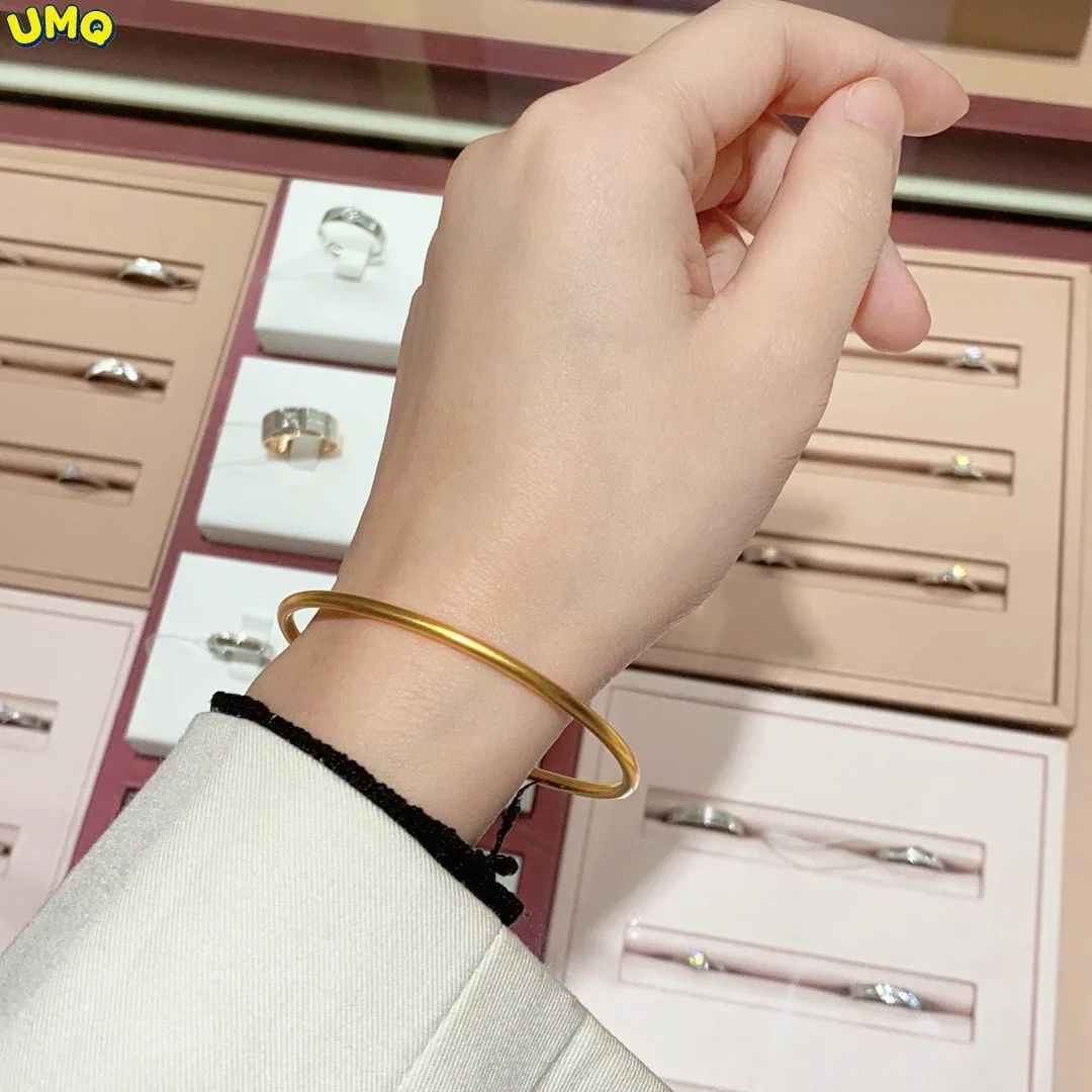 

Универсальный браслет из титановой стали с надписями из настоящего золота 24 карата, бесцветный, с тонкой линией, простой круглый, темпераме...