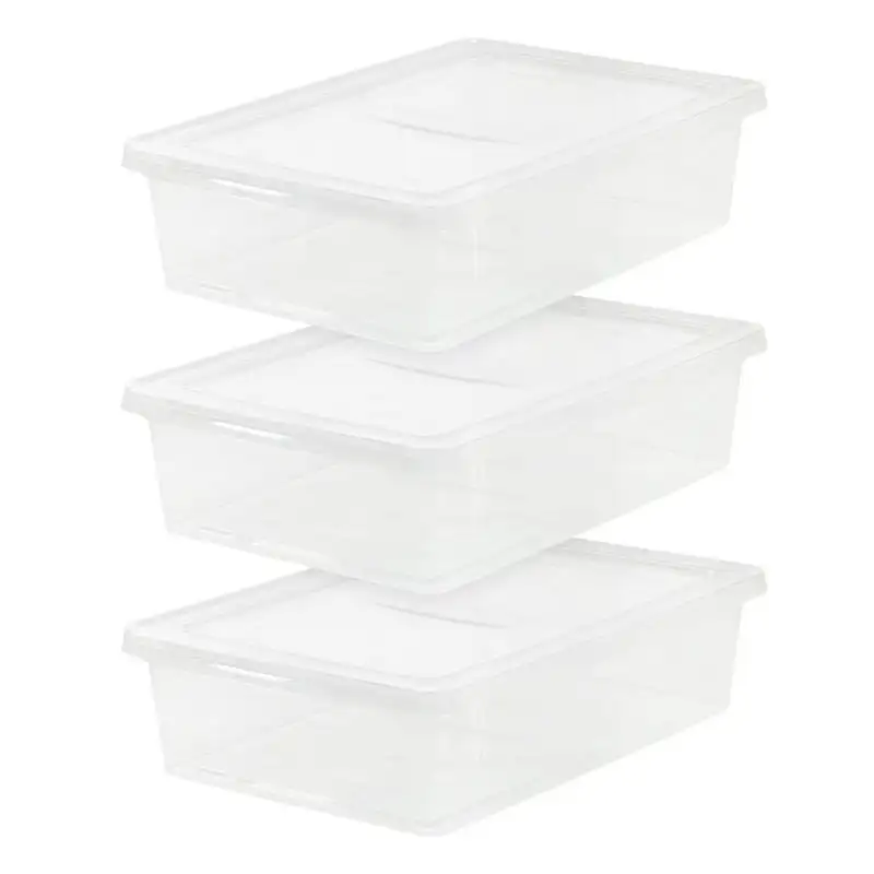 

, 28 Quart Snap Top Clear Plastic Storage Container, Clear, Set of 3