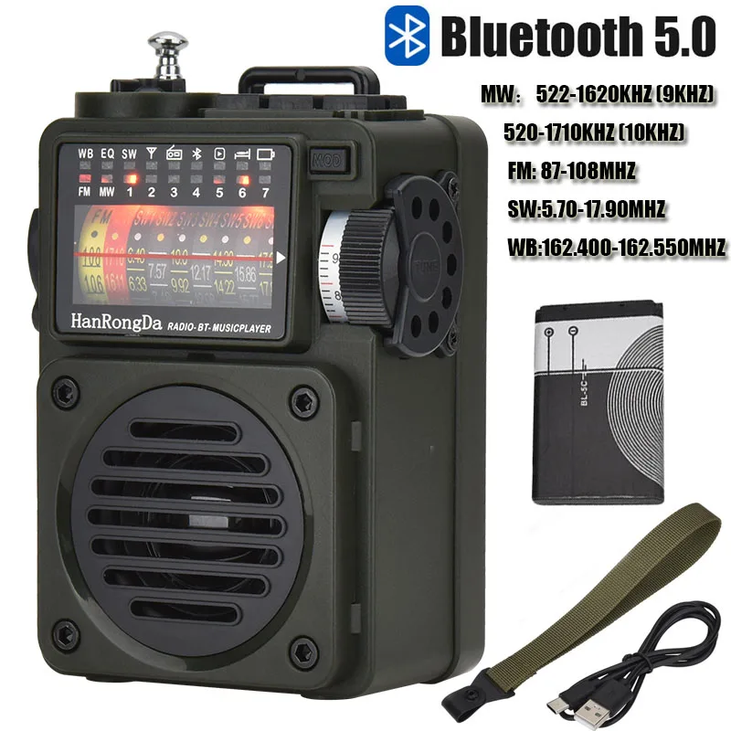 

HRD-700 Portable Multimedia Music Player, Full Band Broadcast Reception,Support Bluetooth, TF Card Playback