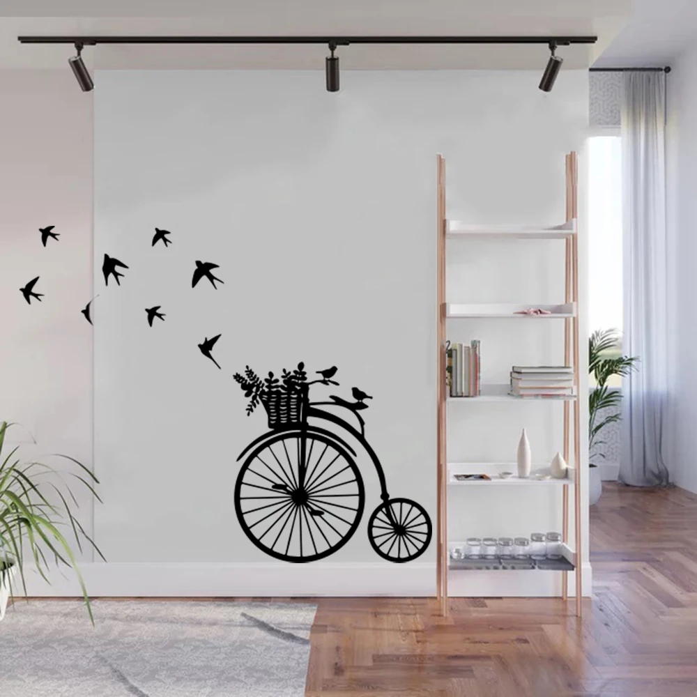

Vintage Bicycle with Flying Bird Bike Wall Sticker Decal Baby Nursery Kids Room Bedroom Vinyl Home Decor