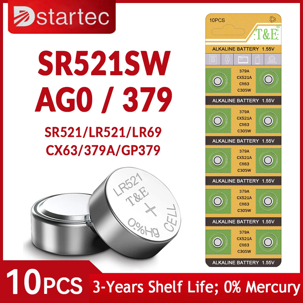 10 шт., кнопочные батарейки AG0 379 SR63 LR69 LR521 379A 1,55 в для часов, игрушек, пультов дистанционного управления, SR521SW D379 RW327 10 шт., кнопочные батарейки AG0 379 SR63 LR69 LR521 379A 1,55 в для часов, игрушек, пультов дистанционного управления, SR521SW D379 RW327