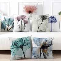 blue flower pattern pillow case colorful floral photo cushion cover for home sofa car decoration throw pillow covers
