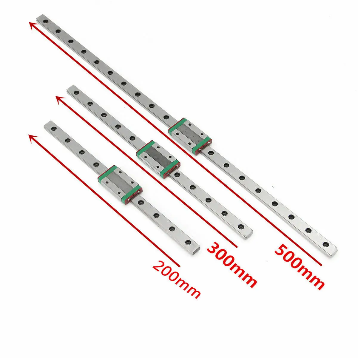 MGW7/9/12/15 Miniature Linear Rail Guide Carriage Slide Sliding Block Guideway CNC Part DIY Tool 200/300/500mm  MGW9 MGW12 MGW15