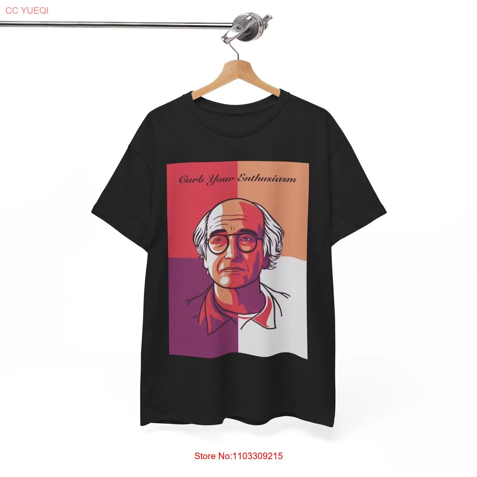 Футболка с портретом Ларри Дэвида Калифорнийская комедия тяжелая хлопковая