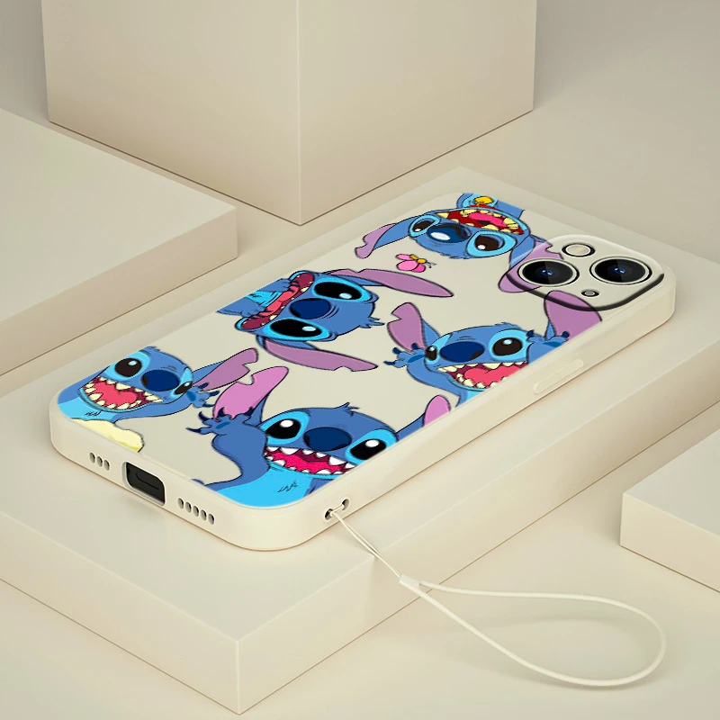 

Stitch Disney iphone 11 case For iPhone 11 12 13 14 Pro Max 12 13 Mini X XR XS MAX SE 7 8 6s 14 Plus Luxury Transparent Cover
