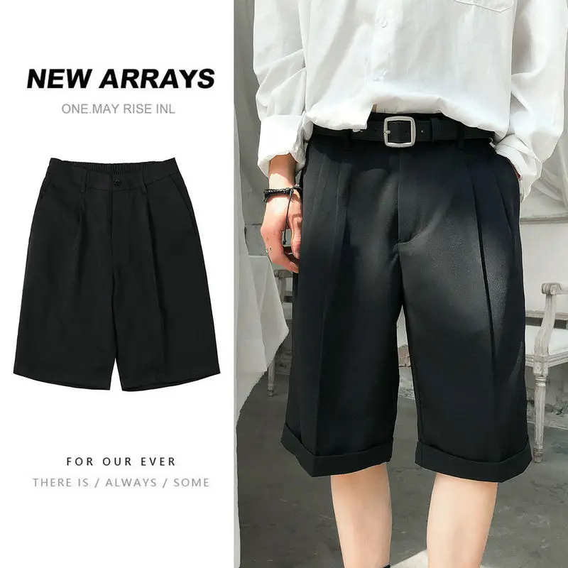 

Streetwear men's summer shorts 2022 new fashion black casual mens shorts slim fit male board shorts