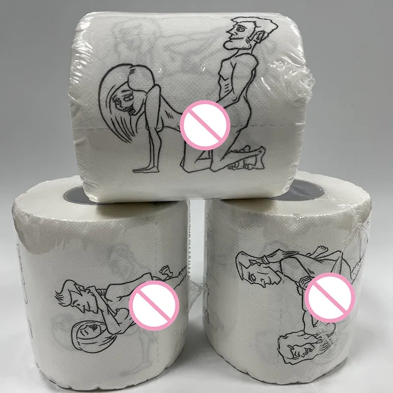 1 roll Fashion Funny Toilet Paper Bulk Rolls Bath Tissue Bathroom Soft 3 Ply Household Fun Noverlty Papers
