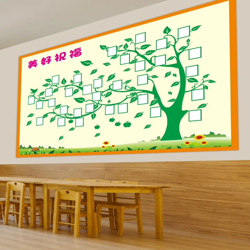 【Наклейка на стену Wish Tree】Wish Wall для начальной школы украшение классной комнаты