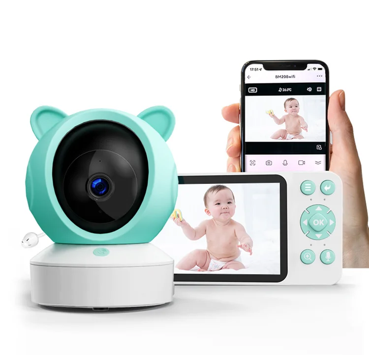Фото 5 Inch Lcd Screen Tuya Cry Detect Baby Phone Wireless Two Way Audio Lullaby 1080P Wifi Camera Video Baby With Tuya App №1
