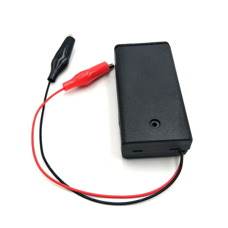 30pcs/lot 2*AA 3V Plastic Battery Holder Storage Box Case With Alligator Clips For 2 x 1.5V AA Lithium Batteries Cover