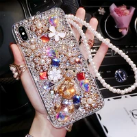 luxury bling jewelled rhinestone case for redmi note 10 pro 11 note 9s 9 pro max 8t 10 9 9a 8a 7a cartoon crystal diamond cover