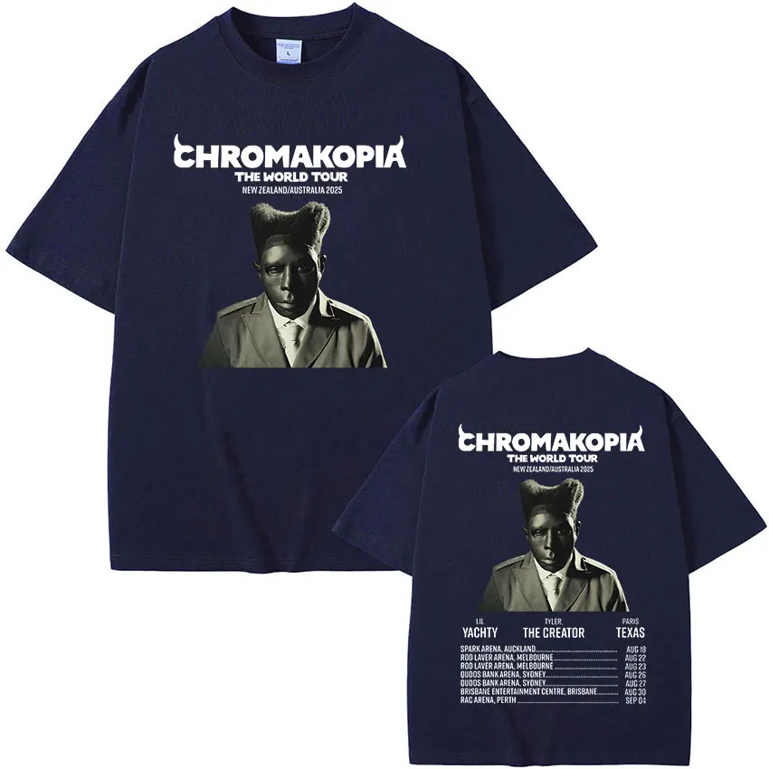 Vintage Tyler The Creator Chromakopia Tour 2024 Tee Shirt Men's Hip Hop Gothic Clothing T-shirt Unisex Oversized Cotton T Shirts