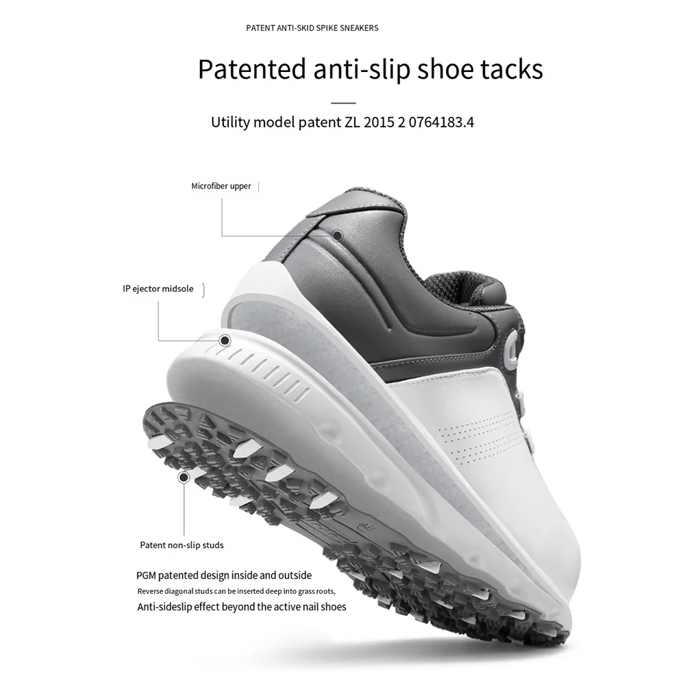 PGM Men's Golf Shoes Knob Lace Anti-Slip Waterproof Casual Men's Sports Shoes Sneakers
